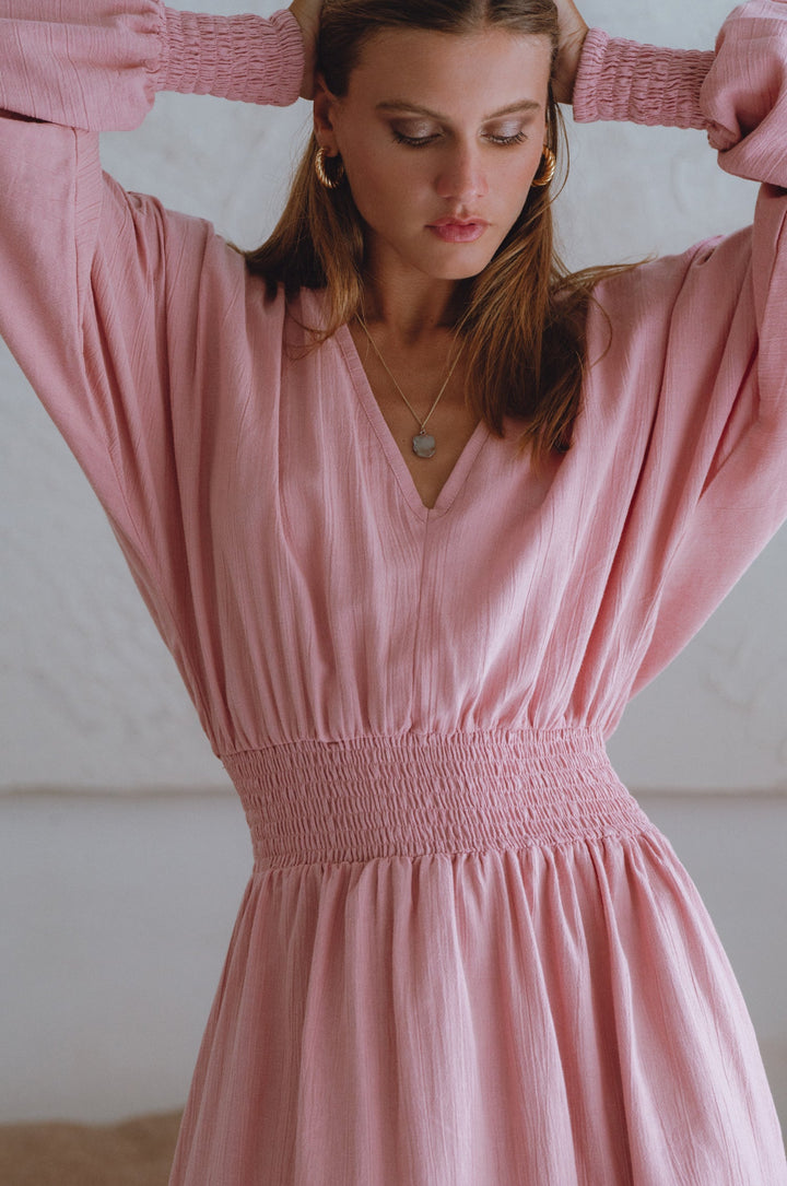 Carla Long Sleeve Linen Dress by Bali Lane