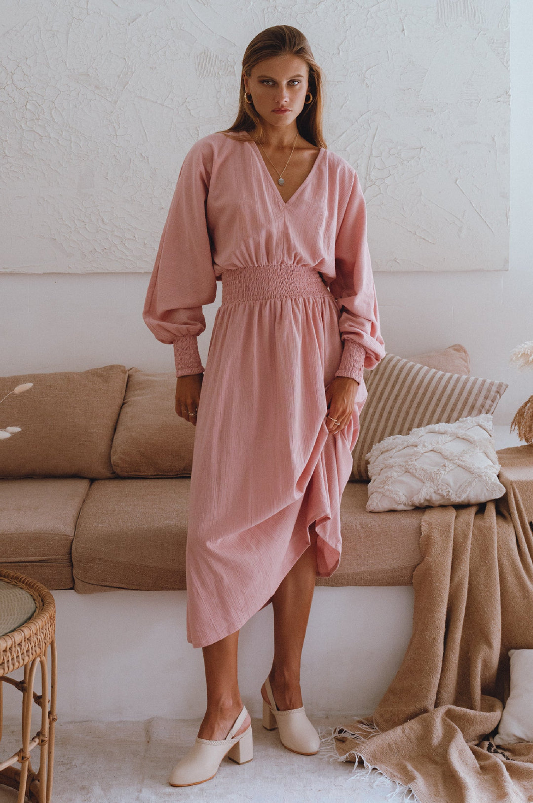 Carla Long Sleeve Linen Dress by Bali Lane