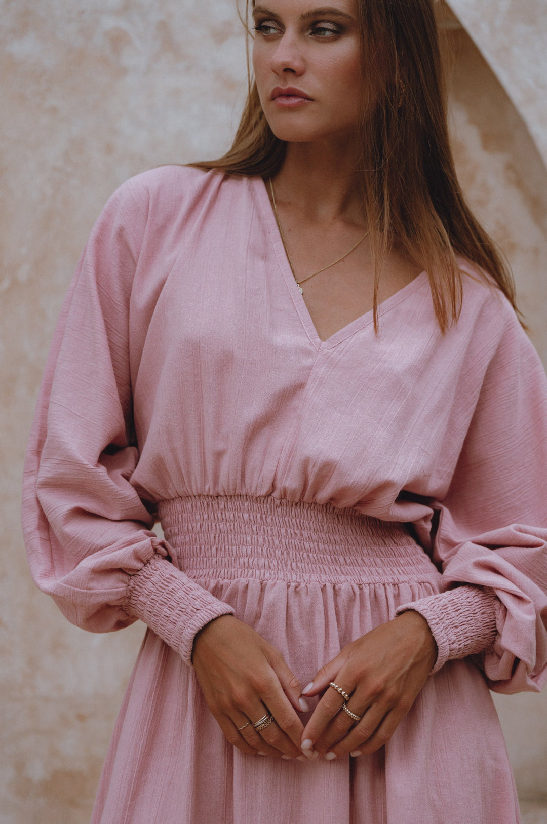 Carla Long Sleeve Linen Dress by Bali Lane