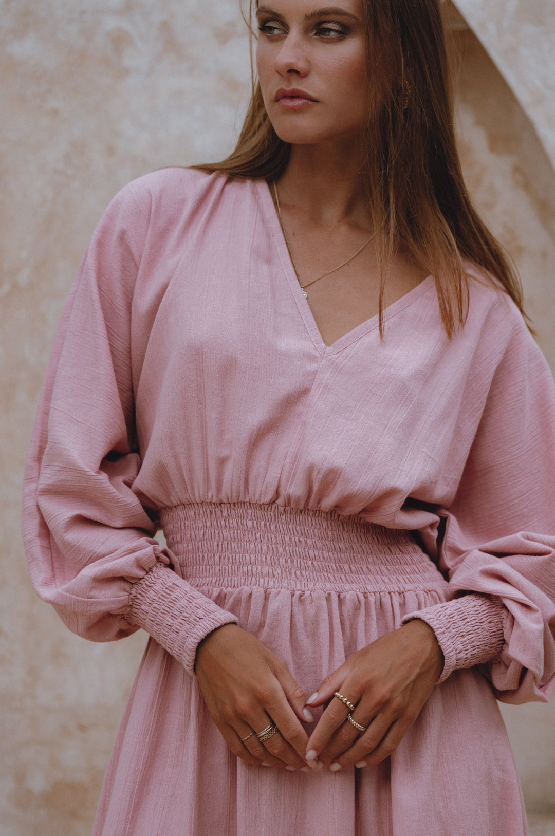 Carla Long Sleeve Linen Dress by Bali Lane