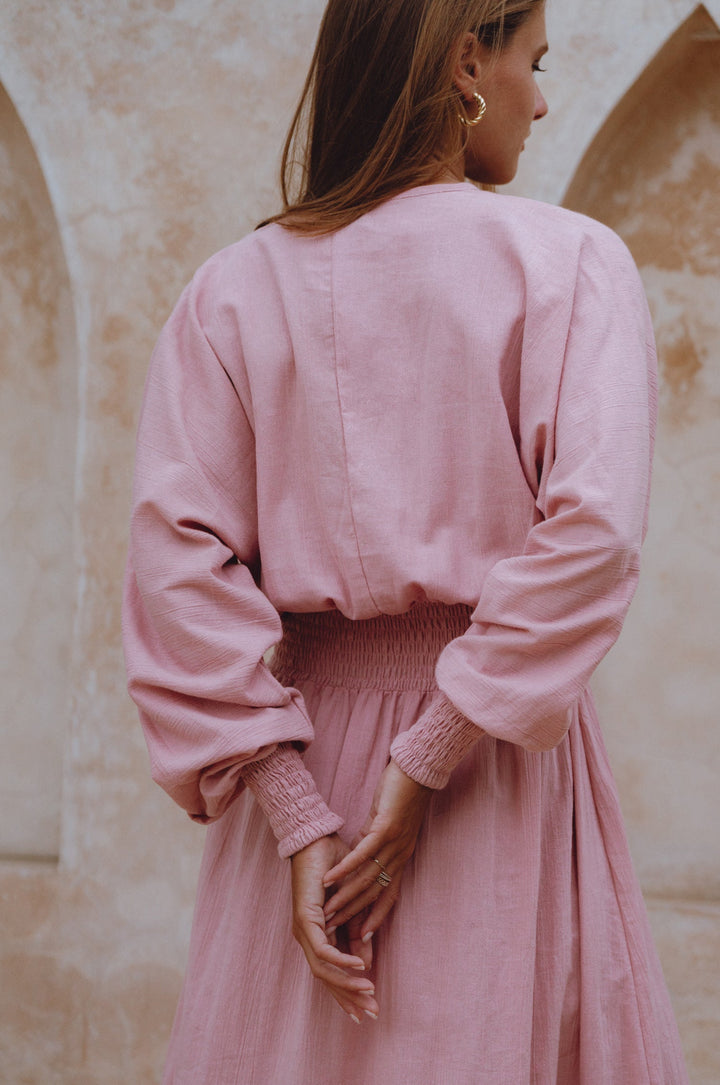 Carla Long Sleeve Linen Dress by Bali Lane