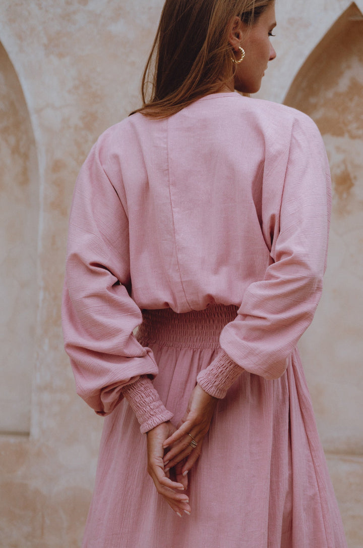 Carla Long Sleeve Linen Dress by Bali Lane