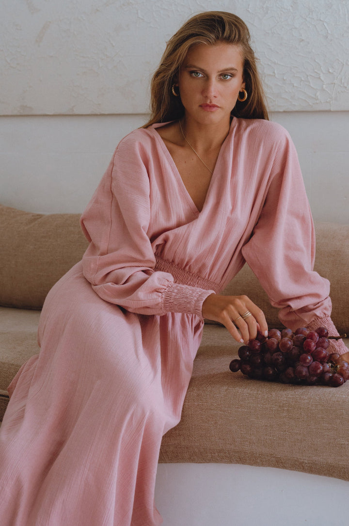 Carla Long Sleeve Linen Dress by Bali Lane