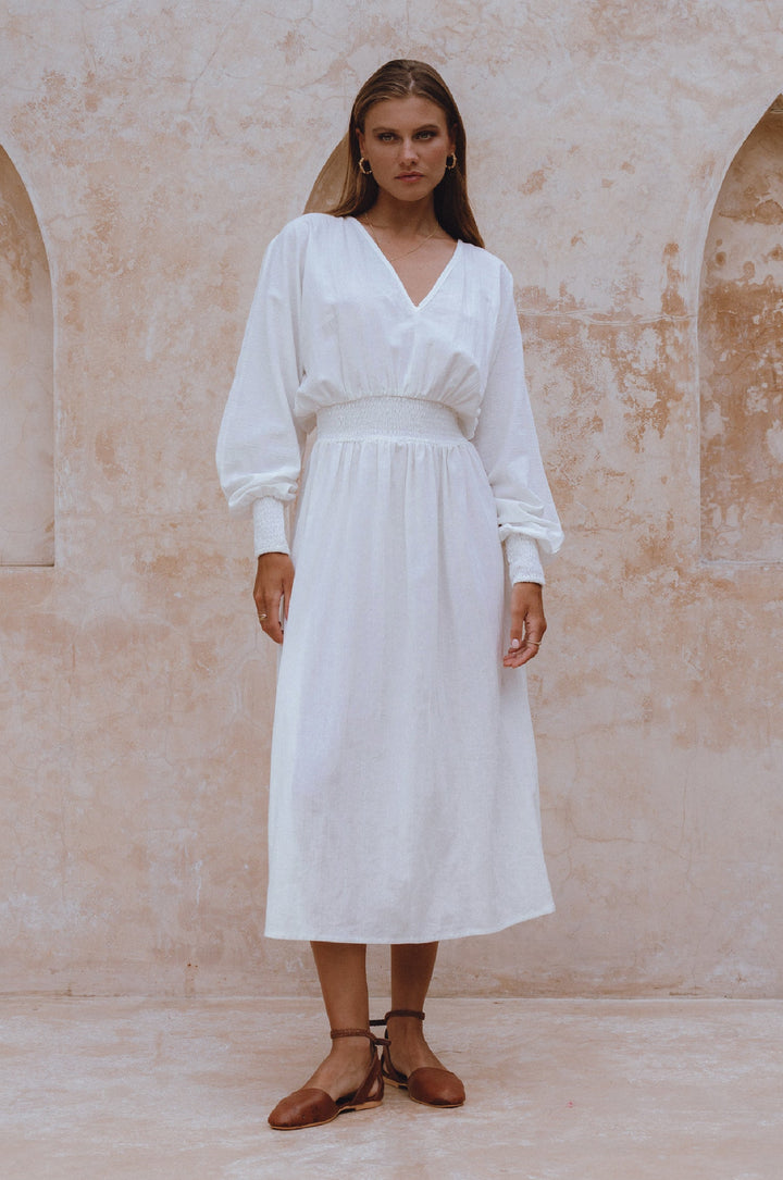 Carla Long Sleeve Linen Dress by Bali Lane