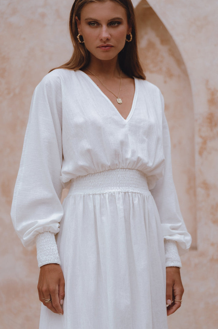 Carla Long Sleeve Linen Dress by Bali Lane