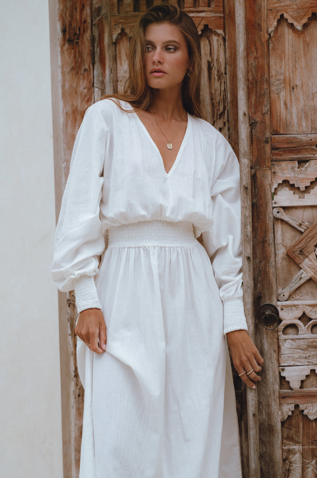 Carla Long Sleeve Linen Dress by Bali Lane