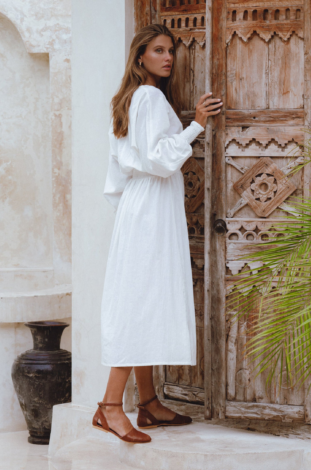 Carla Long Sleeve Linen Dress by Bali Lane