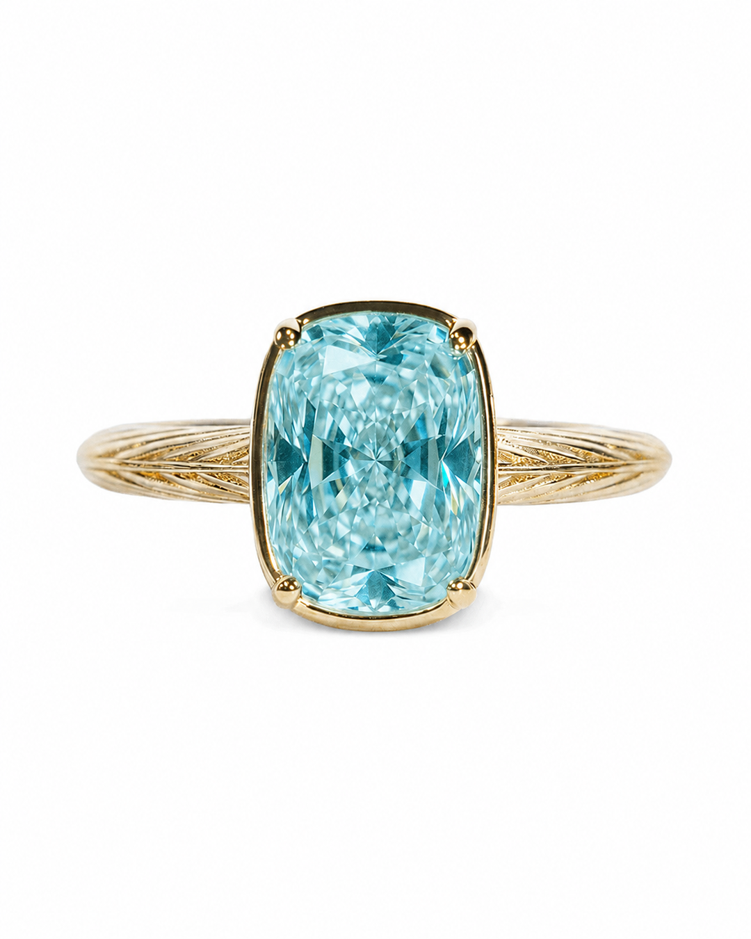 Mini Aquamarine Elongated Cushion Ring