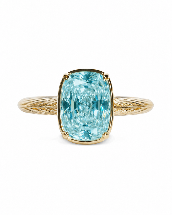 Mini Aquamarine Elongated Cushion Ring