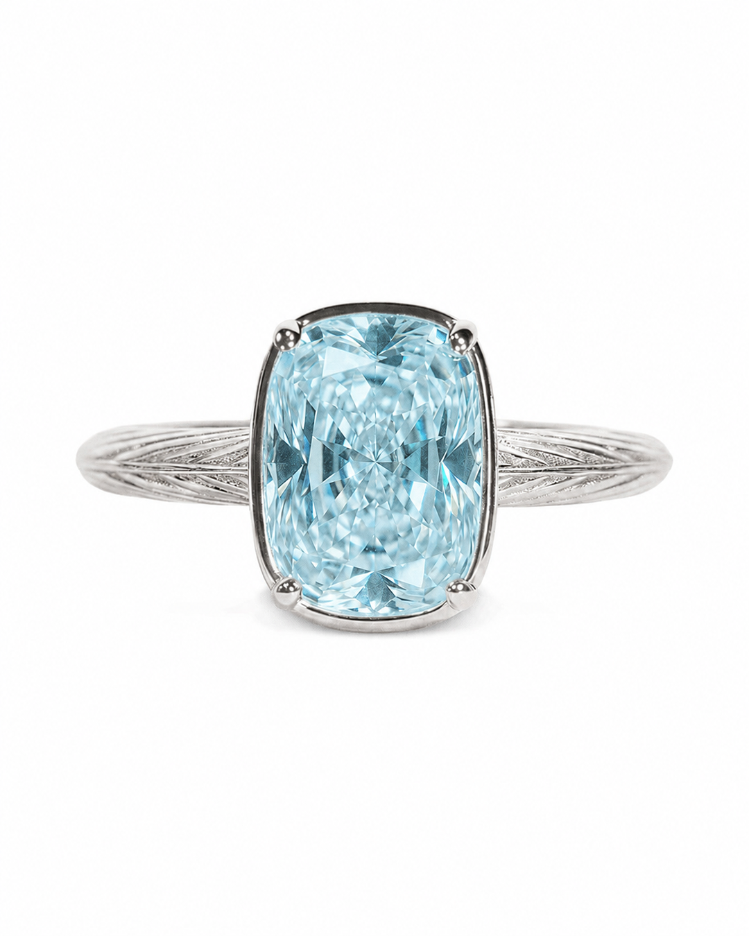 Mini Aquamarine Elongated Cushion Ring