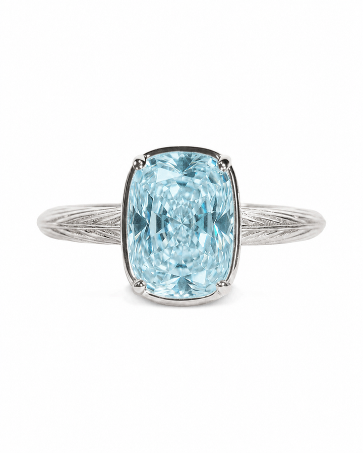 Mini Aquamarine Elongated Cushion Ring