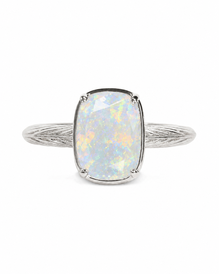 Opal Elongated  Mini Cushion Ring