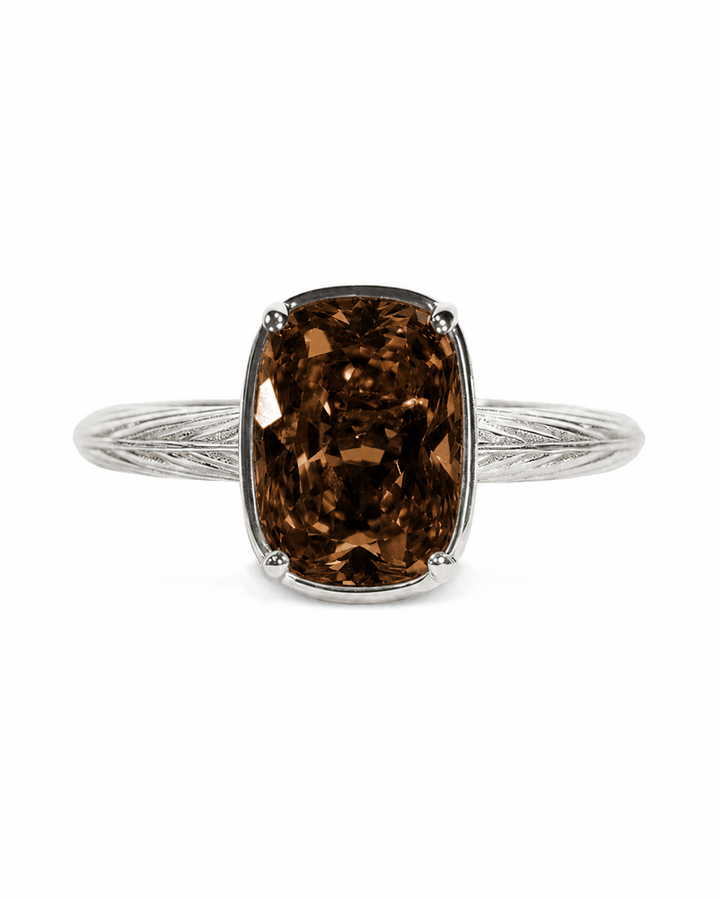 Chocolate Elongated Mini Cushion Ring