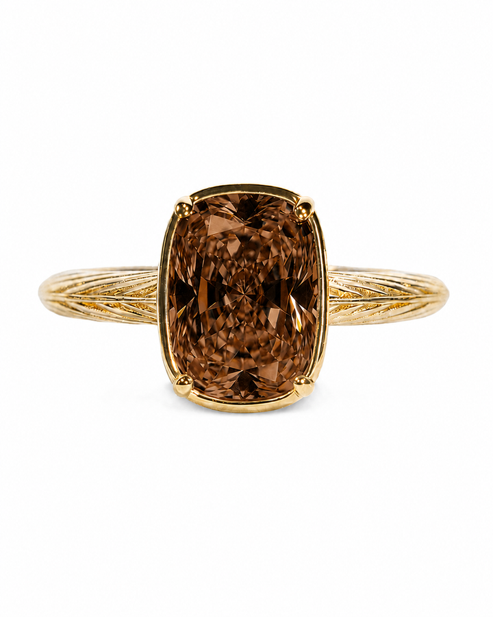 Chocolate Elongated Mini Cushion Ring