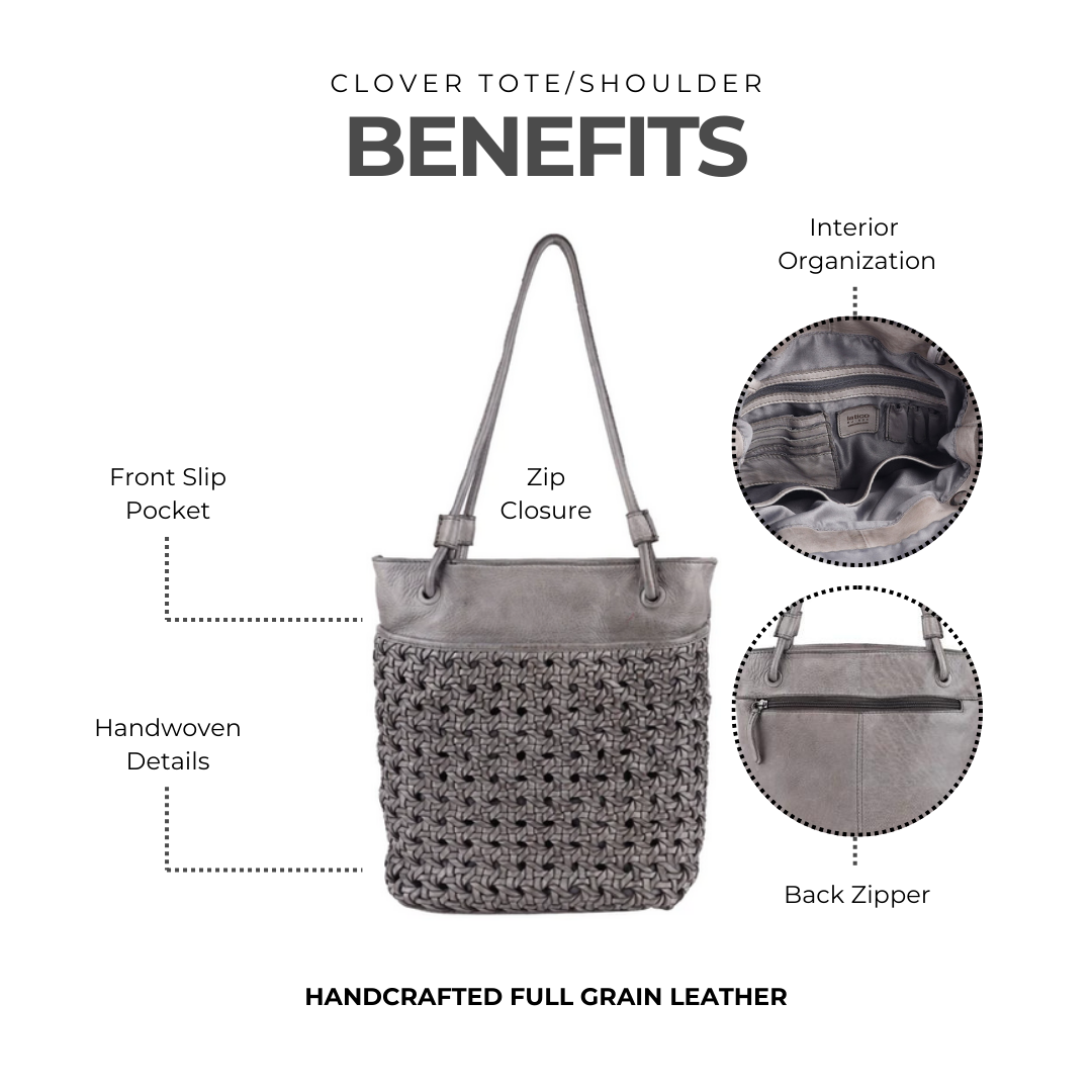 Clover Tote/Shoulder Bag by Latico Leathers