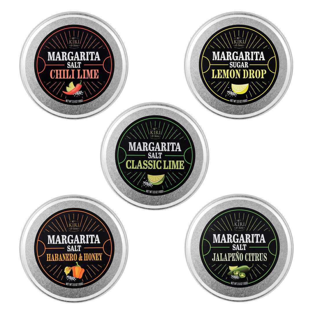 5-Pack Premium Margarita & Cocktail Flavored Salt Rimmer, Variety Set 3.5oz