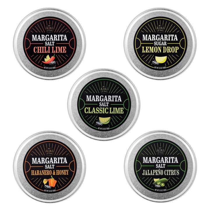 5-Pack Premium Margarita & Cocktail Flavored Salt Rimmer, Variety Set 3.5oz