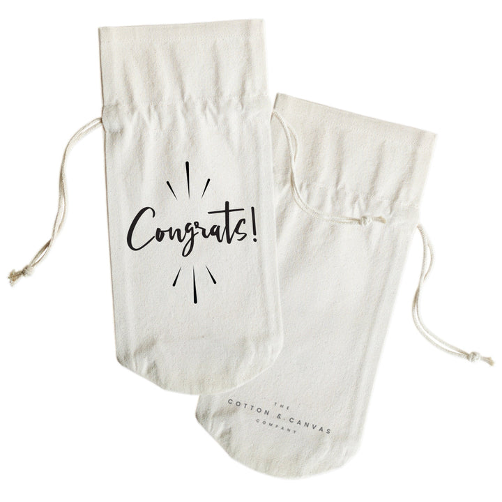 Congrats Cotton Canvas Wine Bag by The Cotton & Canvas Co.