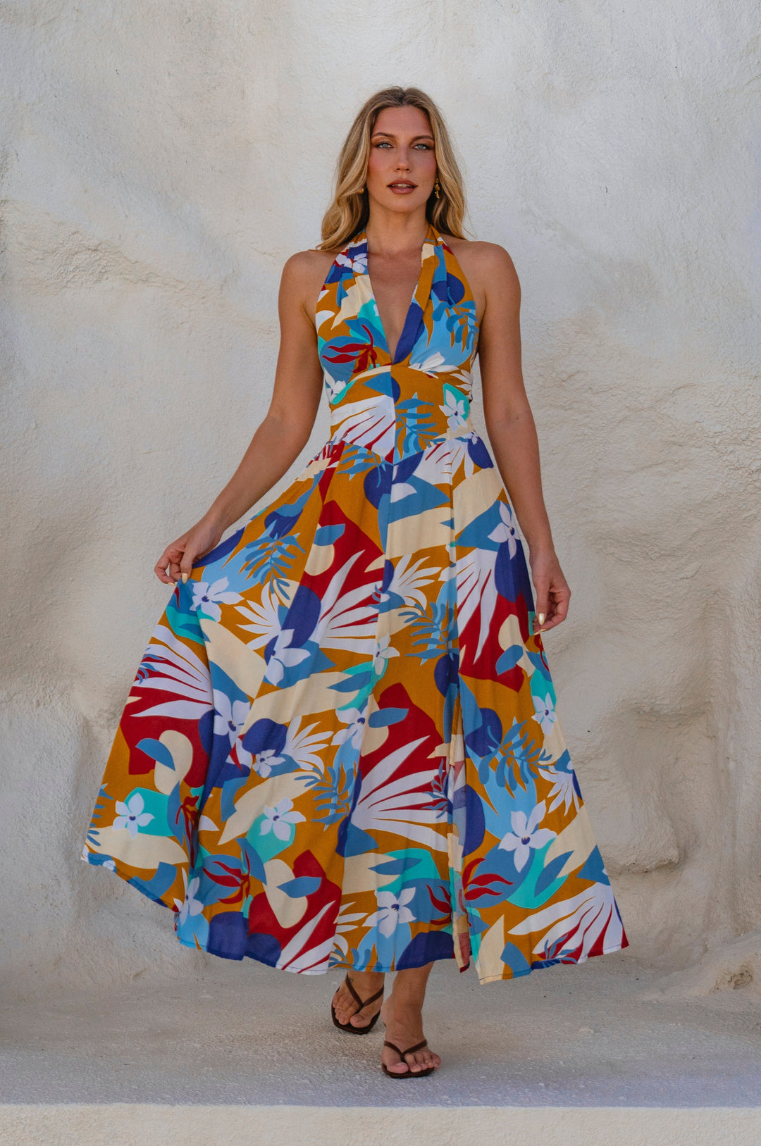 Costa Brava Halterneck Maxi Dress by Bali ELF