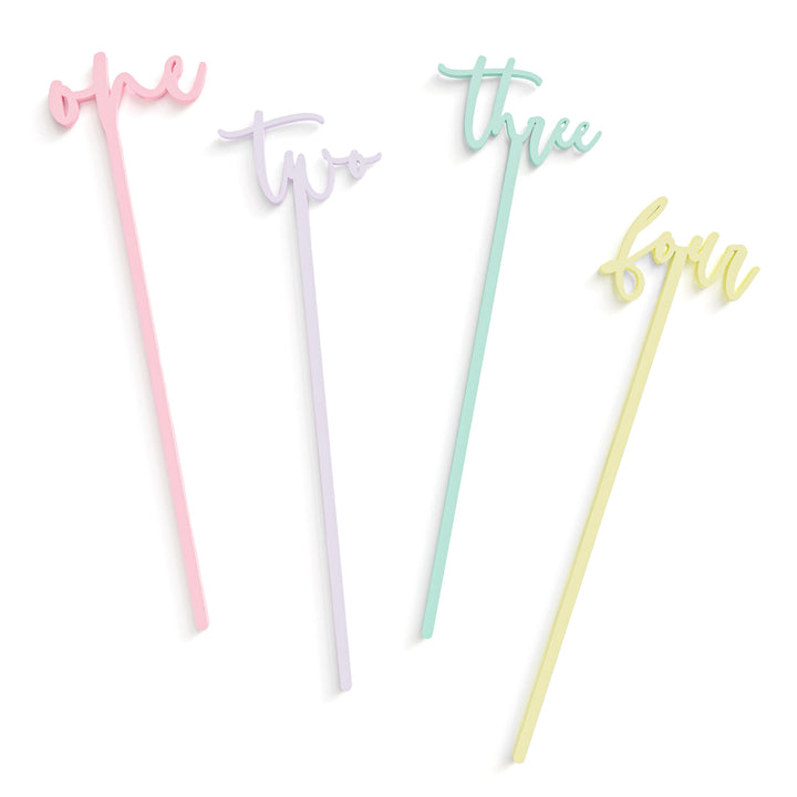 Custom Number Birthday Drink Stirrers Pack of 12 by The Cotton & Canvas Co.