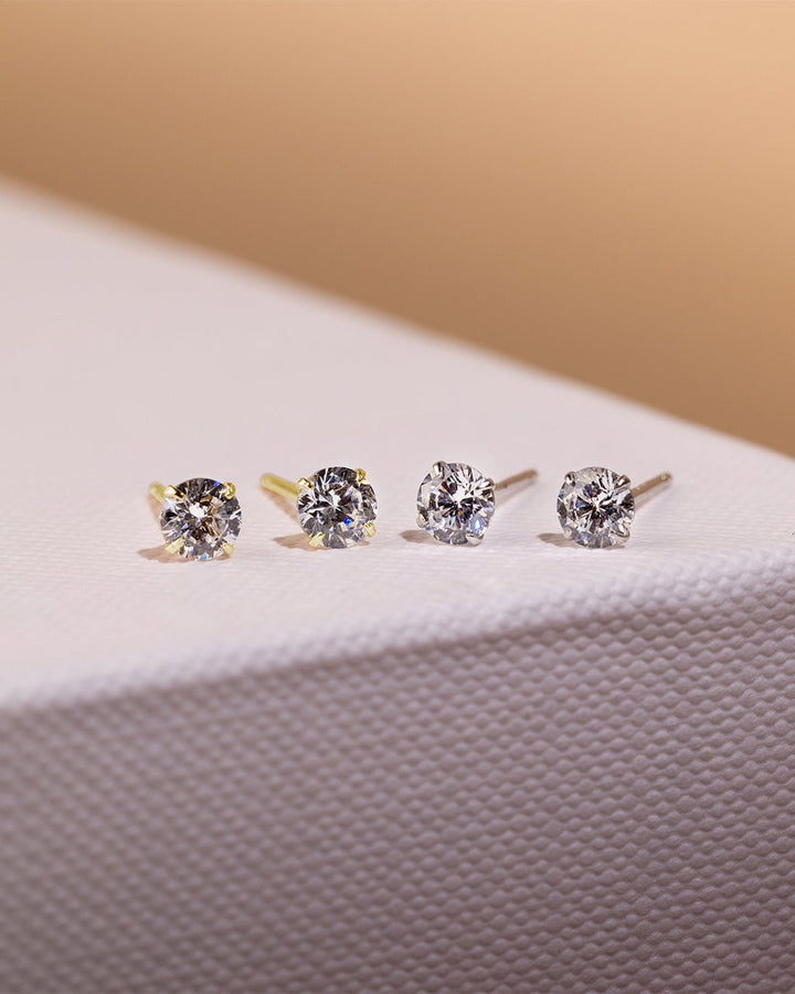 CZ Stud Earrings - 4mm
