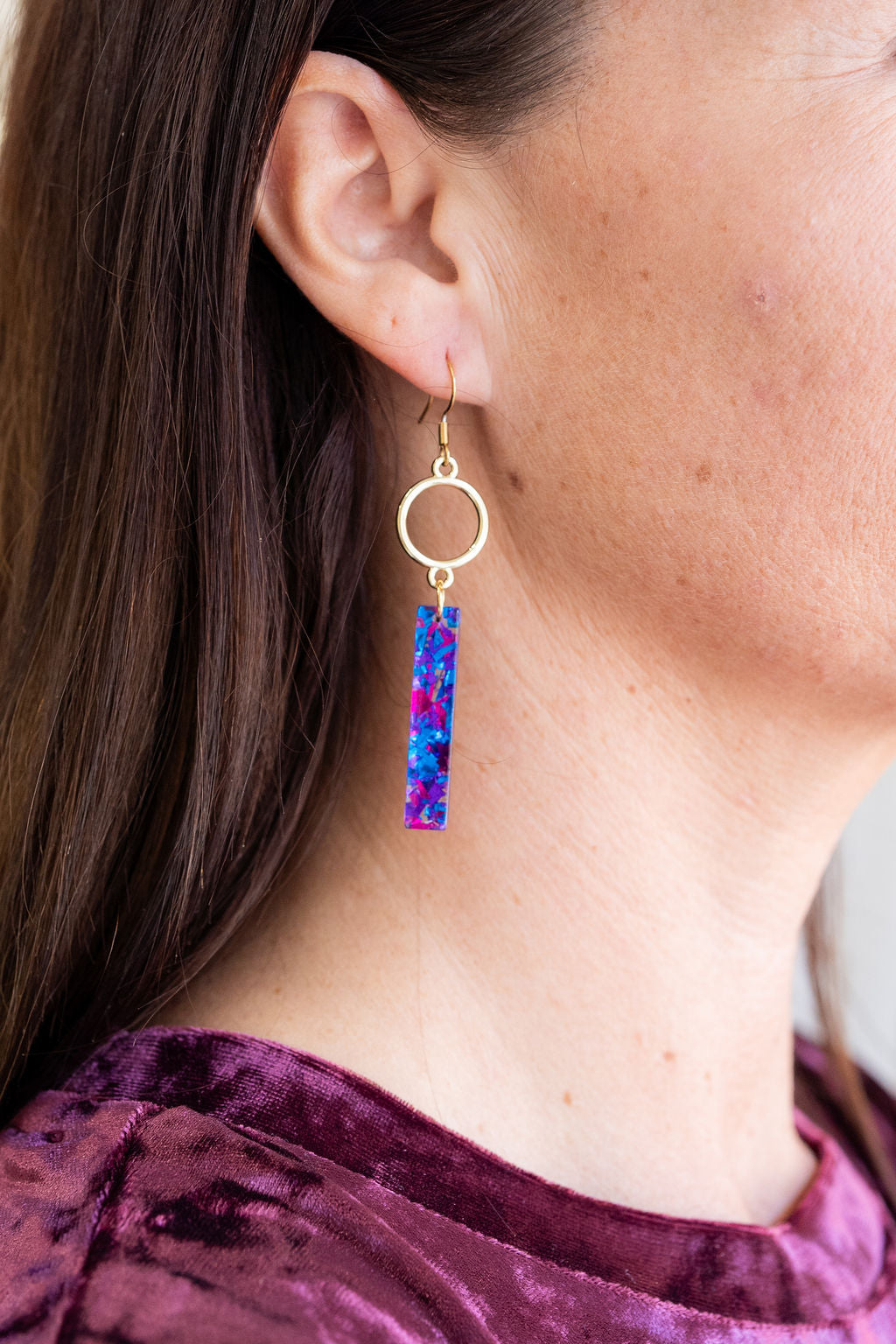 Isabella Earrings - Purple Sparkle by Spiffy & Splendid