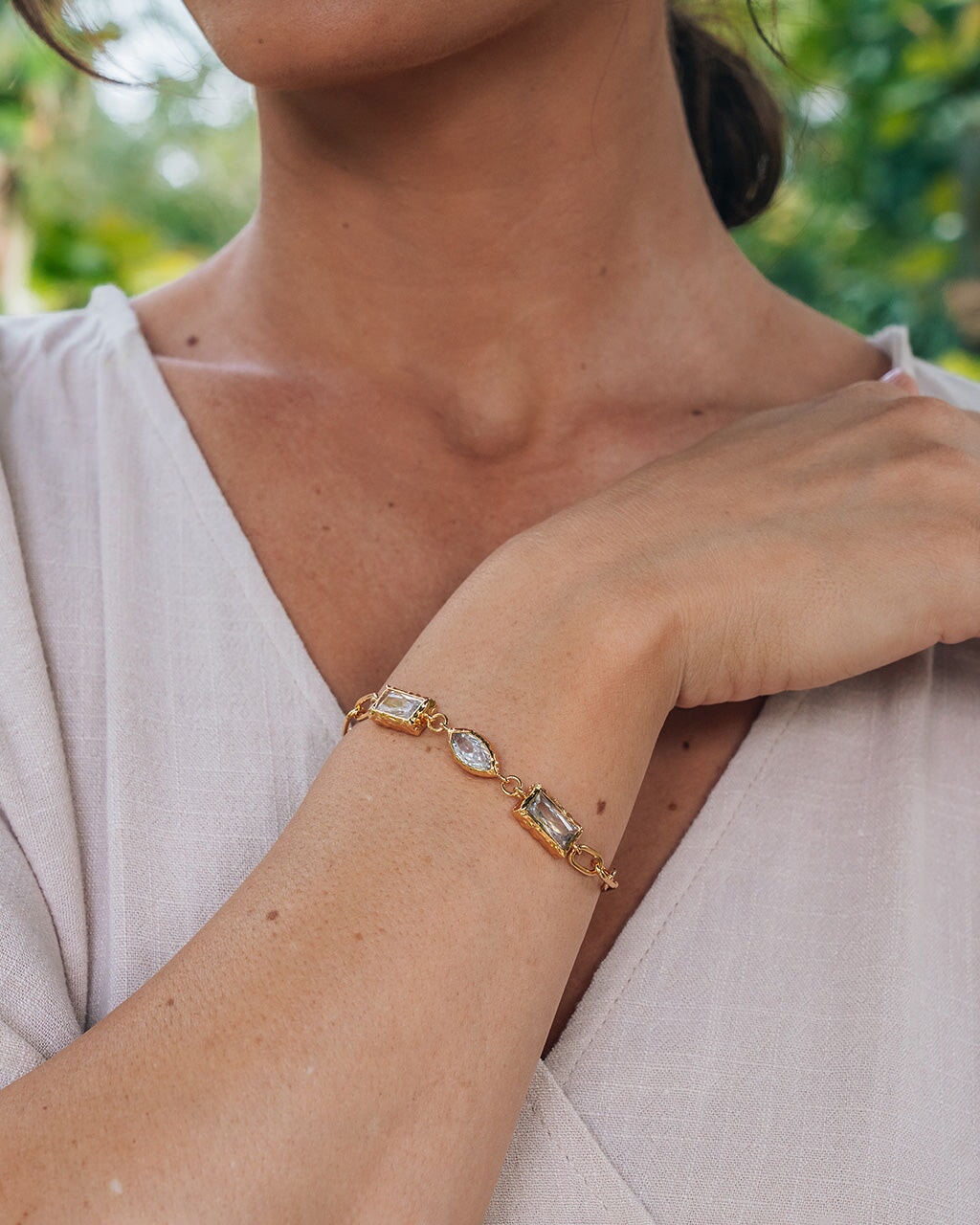 Tate CZ Chain Bracelet by Sterling Forever