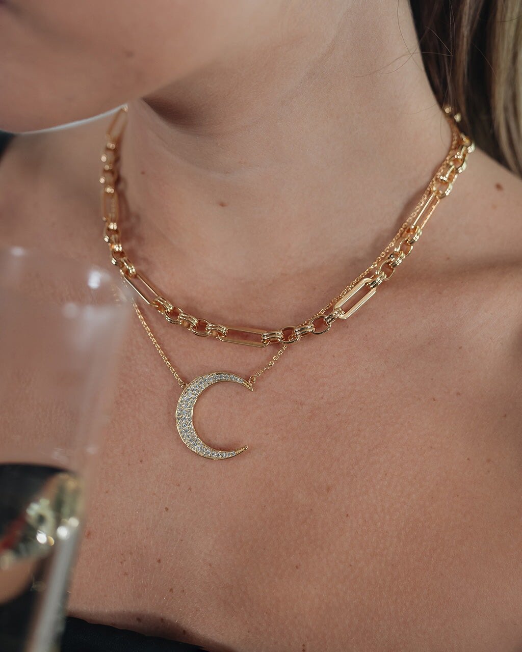 Crescent Pendant Necklace