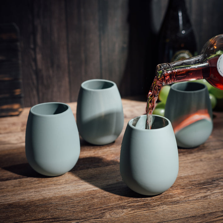 Unbreakable Silicone Stemless Wine Glassware | Set of 4