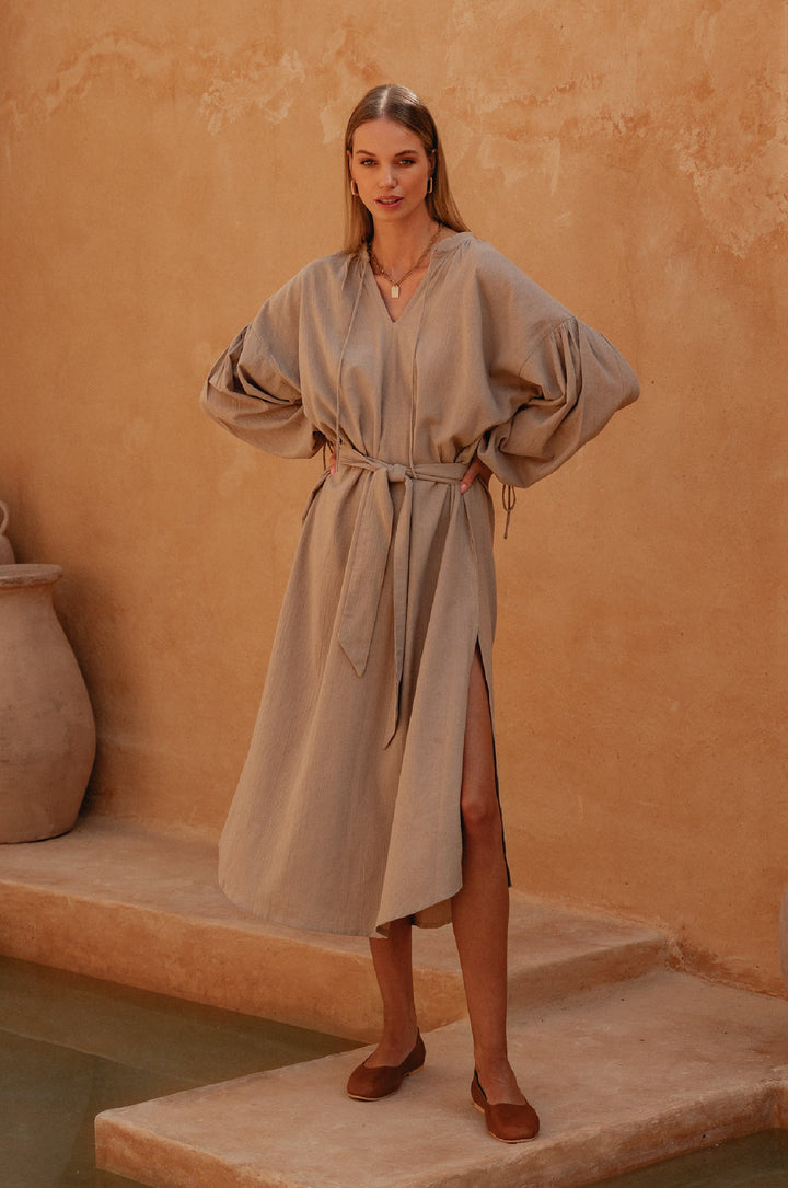 Denise Long Sleeve Linen Kimono Dress by Bali Lane