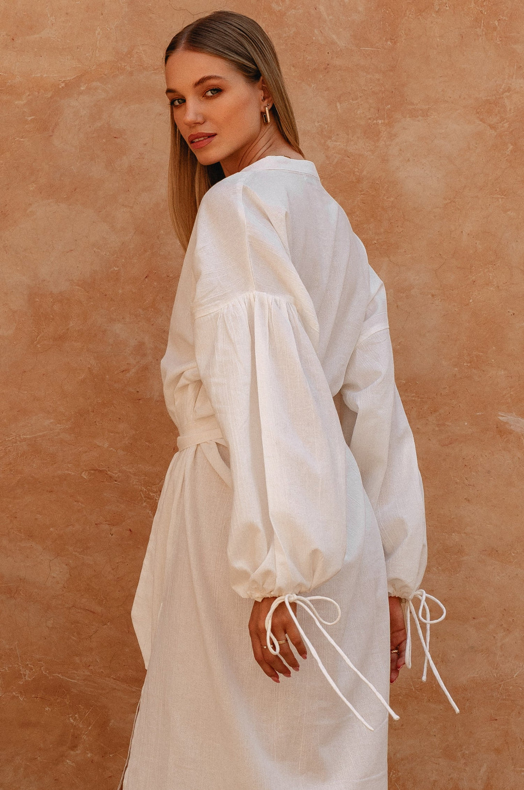 Denise Long Sleeve Linen Kimono Dress by Bali Lane