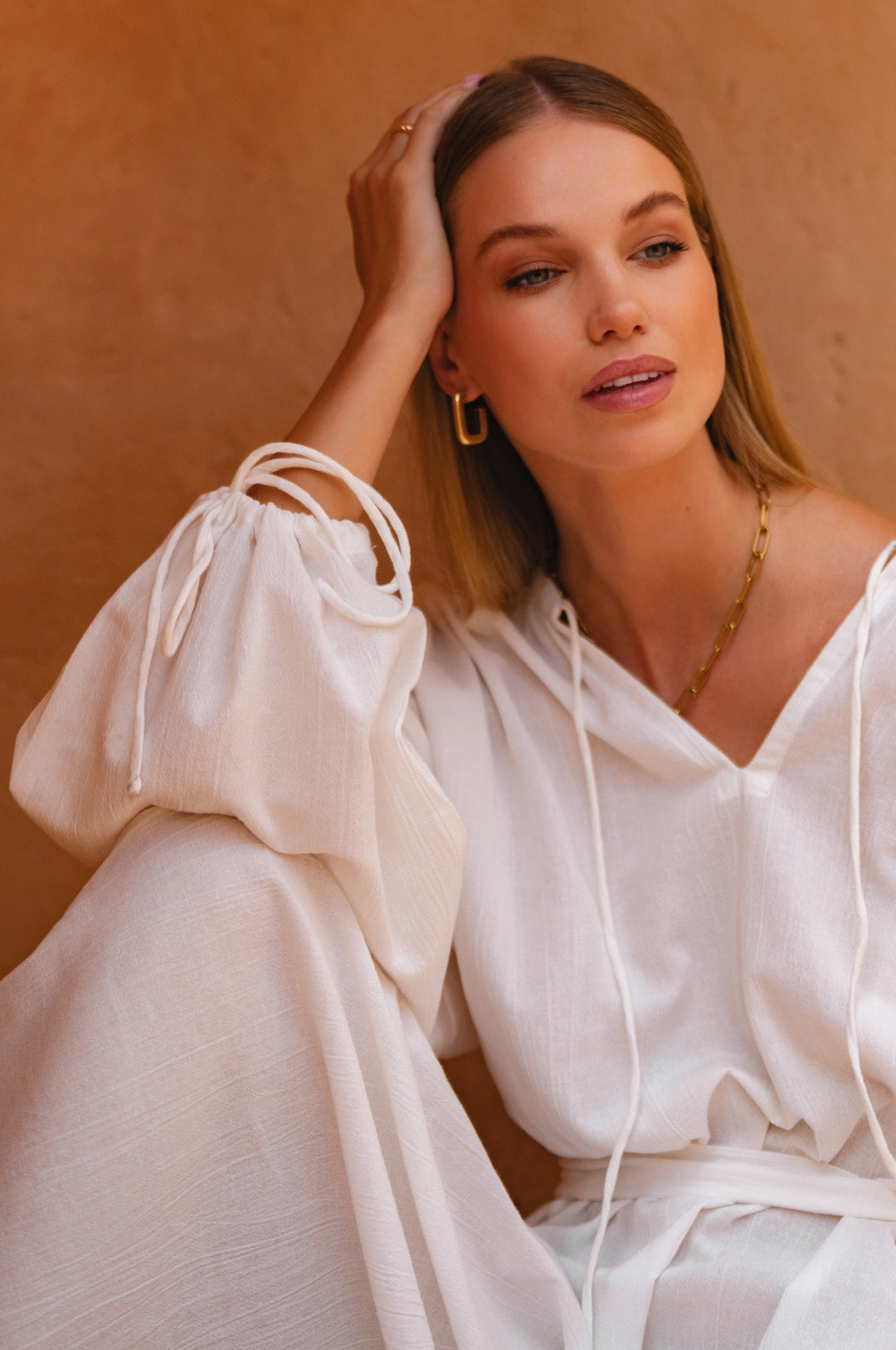 Denise Long Sleeve Linen Kimono Dress by Bali Lane