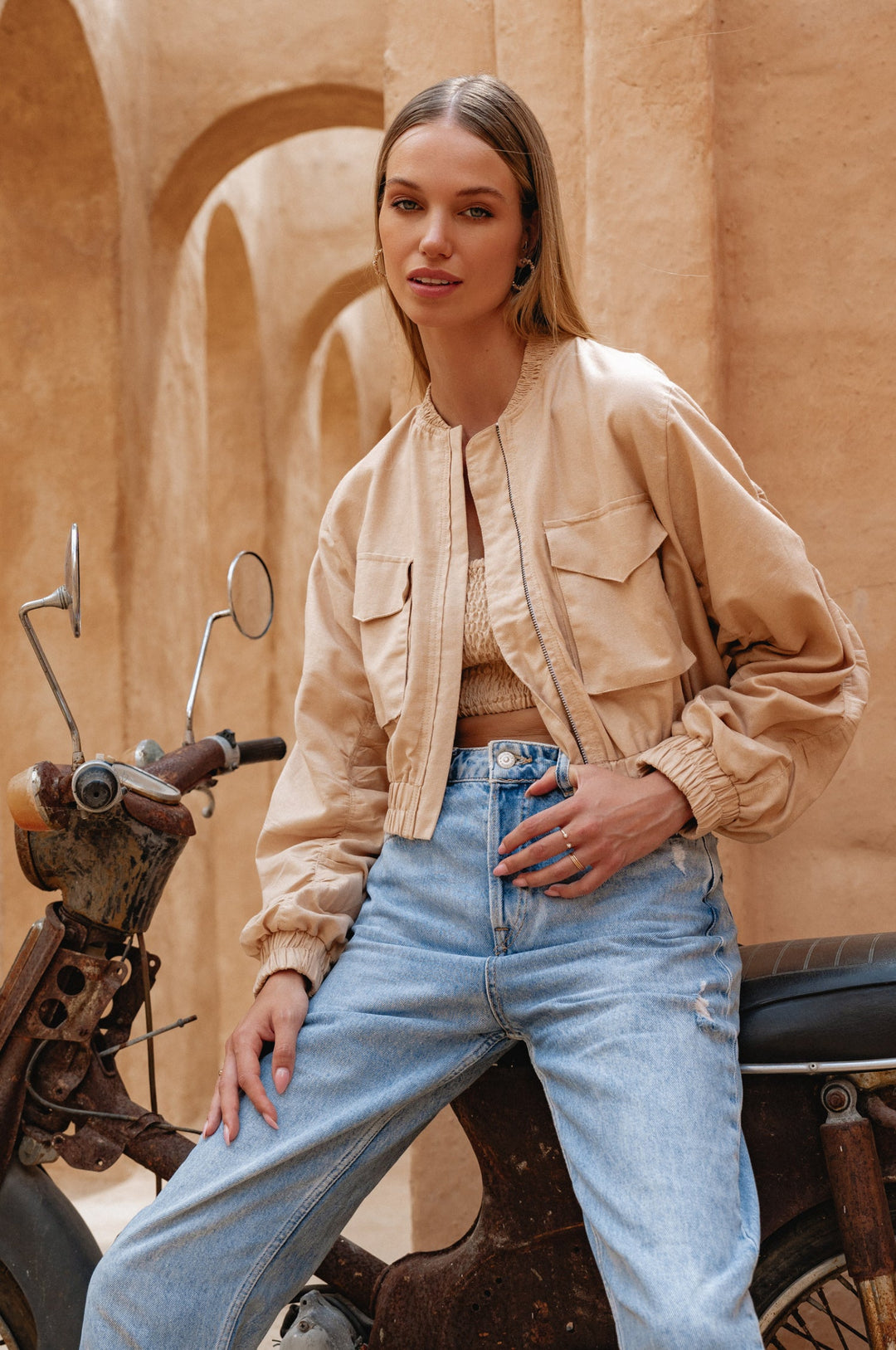 Denver Linen Bomber Jacket by Bali Lane