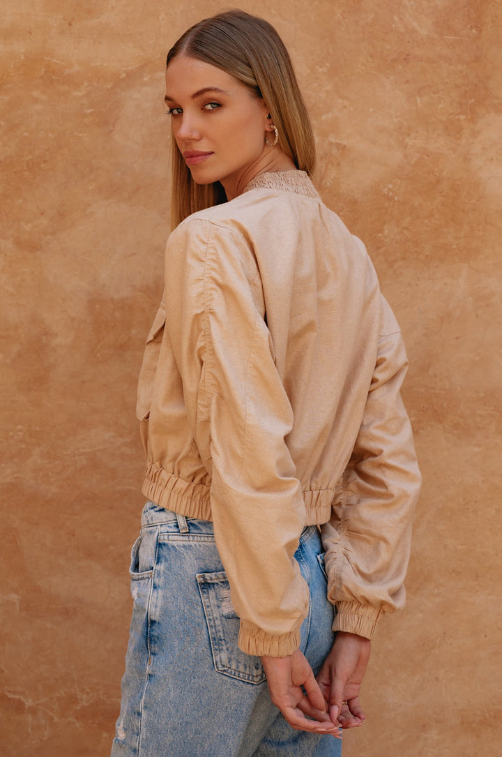 Denver Linen Bomber Jacket by Bali Lane