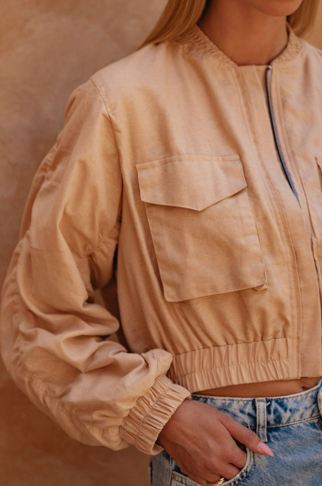 Denver Linen Bomber Jacket by Bali Lane