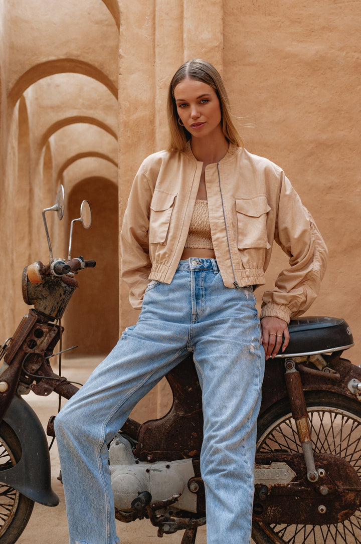 Denver Linen Bomber Jacket by Bali Lane