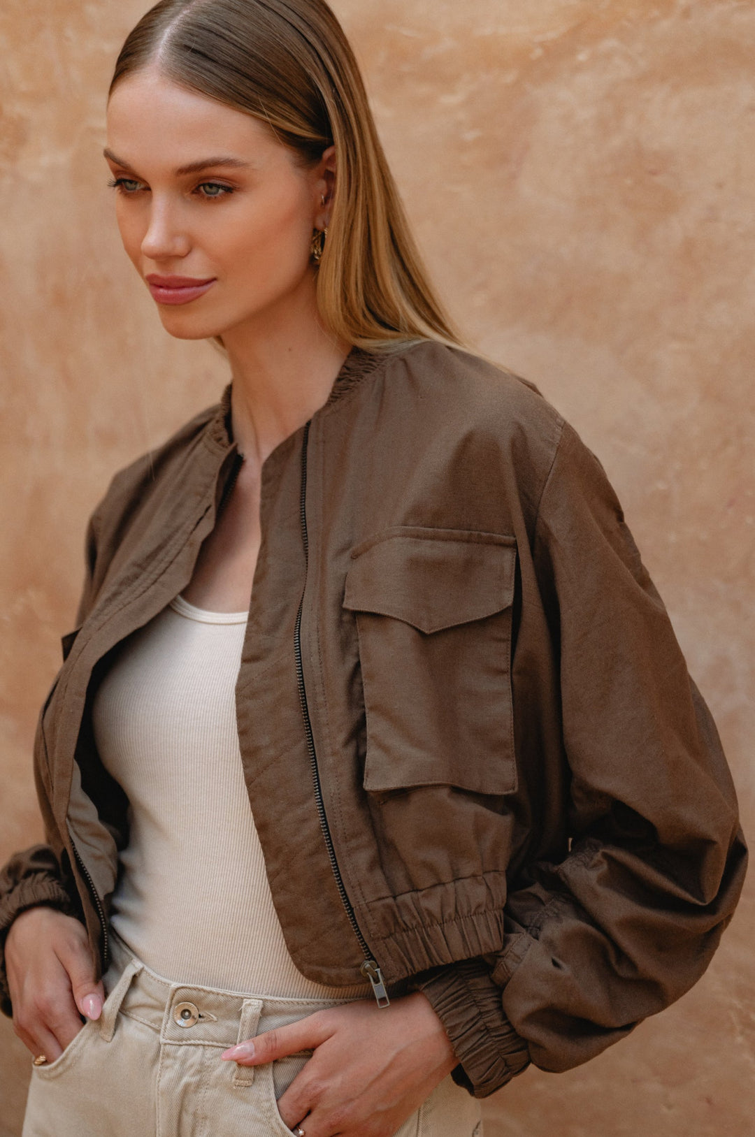 Denver Linen Bomber Jacket by Bali Lane