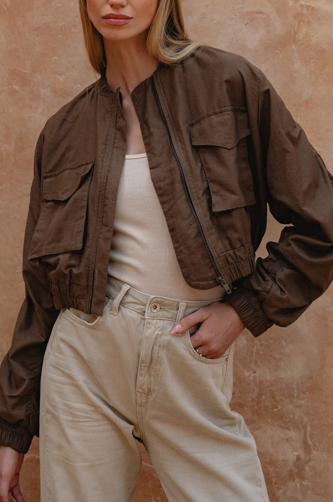 Denver Linen Bomber Jacket by Bali Lane