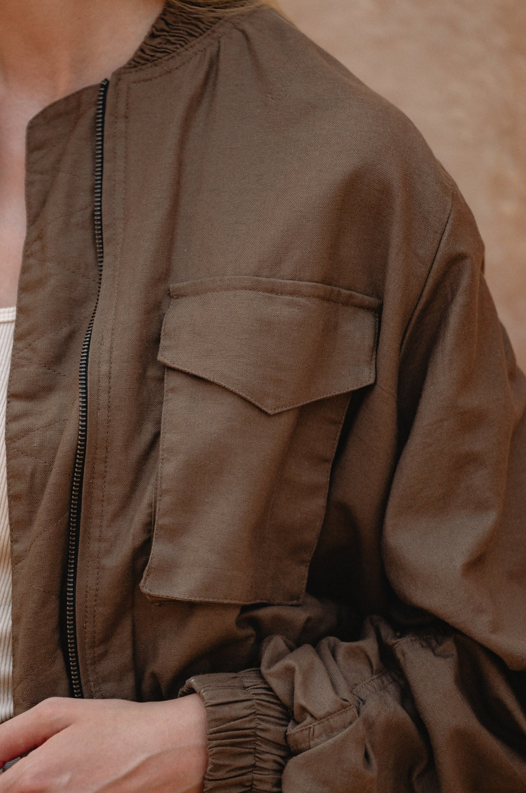 Denver Linen Bomber Jacket by Bali Lane