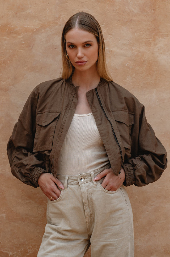 Denver Linen Bomber Jacket by Bali Lane