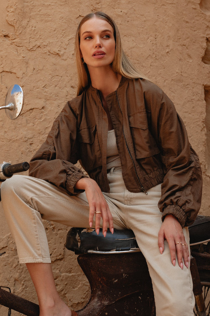 Denver Linen Bomber Jacket by Bali Lane