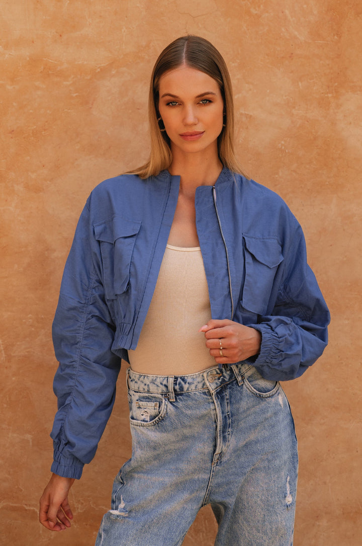 Denver Linen Bomber Jacket by Bali Lane