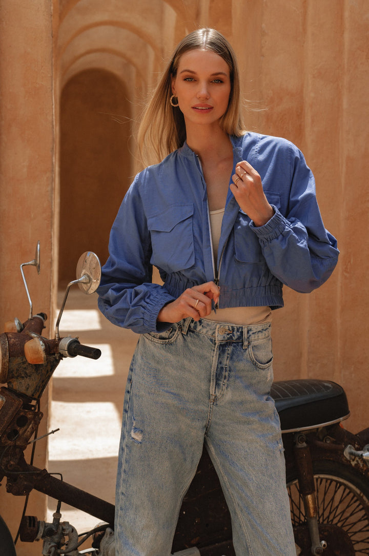 Denver Linen Bomber Jacket by Bali Lane