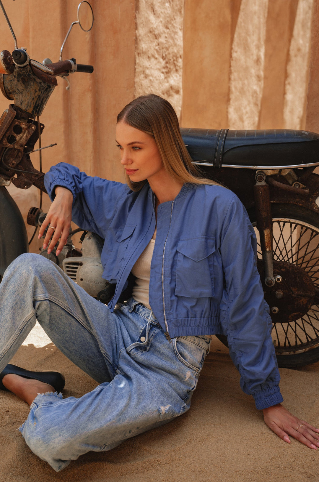 Denver Linen Bomber Jacket by Bali Lane