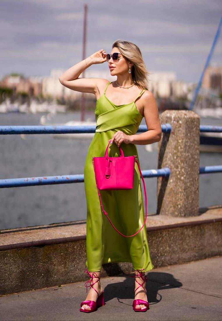 pristine satin strap triangular block heel sandals by London Rag