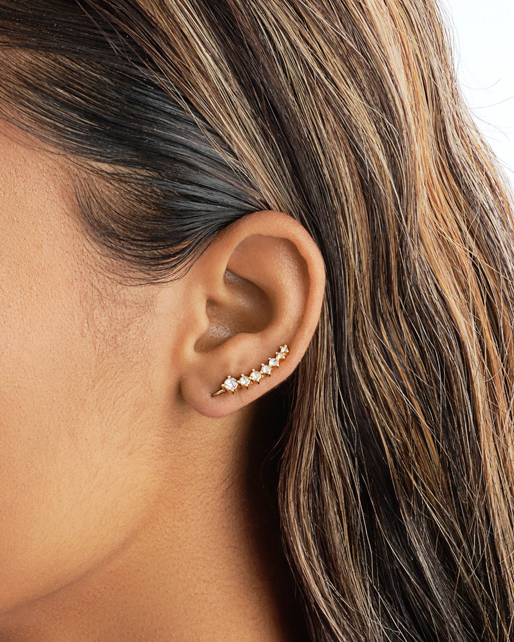Graduated CZ Crawler Earrings by Sterling Forever