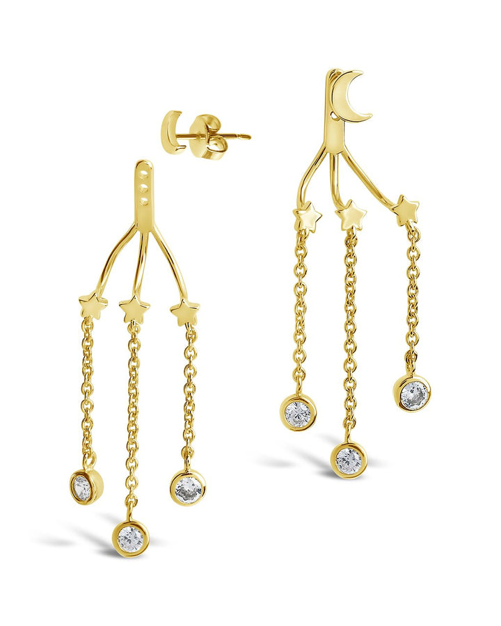 Moon & Star Jacket Earrings