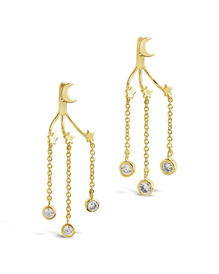 Moon & Star Jacket Earrings