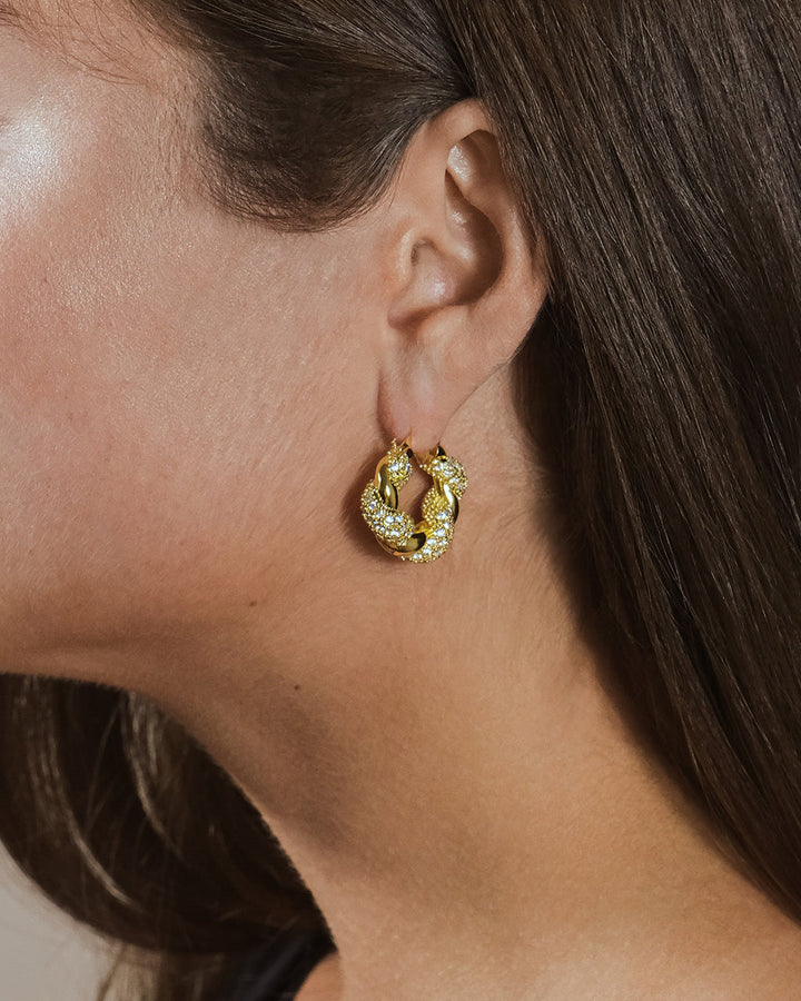 Florence CZ Twist Hoop Earrings by Sterling Forever