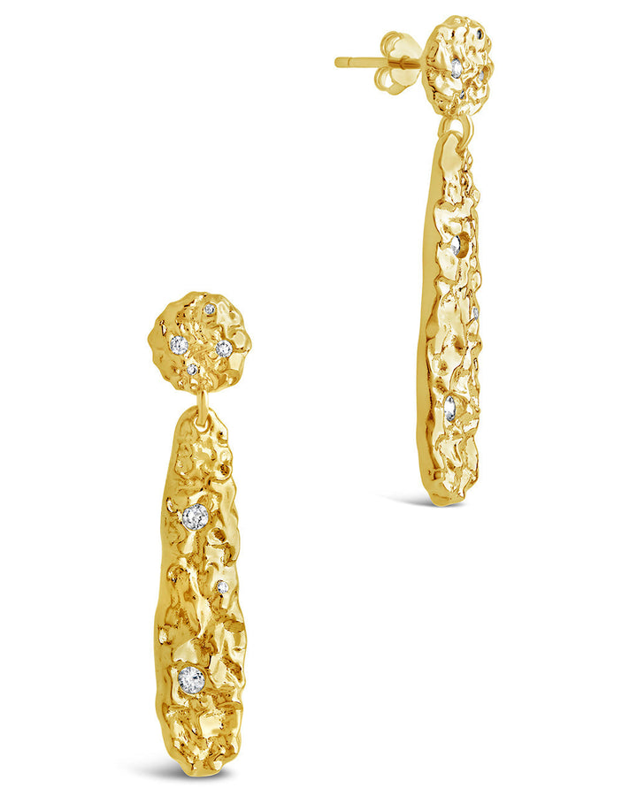 Alina CZ Textured Drop Earrings by Sterling Forever